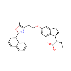 CC[C@H](C(=O)O)[C@@H]1CCc2cc(OCCc3nc(-c4cccc5ccccc45)oc3C)ccc21 ZINC000028566005