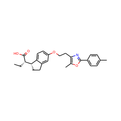 CC[C@H](C(=O)O)[C@H]1CCc2cc(OCCc3nc(-c4ccc(C)cc4)oc3C)ccc21 ZINC000028563304