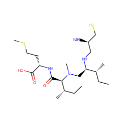 CC[C@H](C)[C@@H](C(=O)N[C@@H](CCSC)C(=O)O)N(C)C[C@@H](NC[C@@H](N)CS)[C@H](C)CC ZINC000022939027