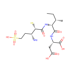 CC[C@H](C)[C@@H](NC(=O)[C@@H](S)[C@H](N)CCS(=O)(=O)O)C(=O)N[C@@H](CC(=O)O)C(=O)O ZINC000013803001