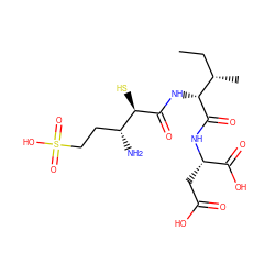 CC[C@H](C)[C@@H](NC(=O)[C@H](S)[C@H](N)CCS(=O)(=O)O)C(=O)N[C@@H](CC(=O)O)C(=O)O ZINC000013803003