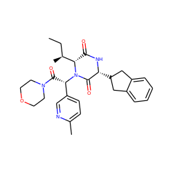 CC[C@H](C)[C@@H]1C(=O)N[C@H](C2Cc3ccccc3C2)C(=O)N1[C@@H](C(=O)N1CCOCC1)c1ccc(C)nc1 ZINC000084724496