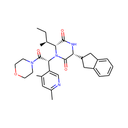 CC[C@H](C)[C@@H]1C(=O)N[C@H](C2Cc3ccccc3C2)C(=O)N1[C@@H](C(=O)N1CCOCC1)c1cnc(C)cc1C ZINC000084710340