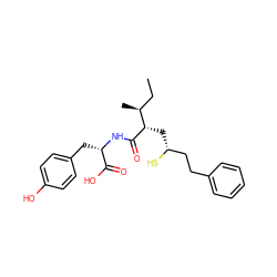 CC[C@H](C)[C@H](C[C@@H](S)CCc1ccccc1)C(=O)N[C@@H](Cc1ccc(O)cc1)C(=O)O ZINC000029545074