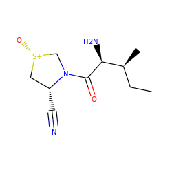 CC[C@H](C)[C@H](N)C(=O)N1C[S@@+]([O-])C[C@H]1C#N ZINC000026651557