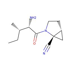 CC[C@H](C)[C@H](N)C(=O)N1CC[C@@H]2C[C@@]21C#N ZINC000013560878