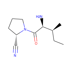 CC[C@H](C)[C@H](N)C(=O)N1CCC[C@H]1C#N ZINC000003812772