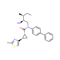 CC[C@H](C)[C@H](N)CN(C(=O)[C@@H]1C[C@H]1c1csc(C)n1)c1ccc(-c2ccccc2)cc1 ZINC000299867043