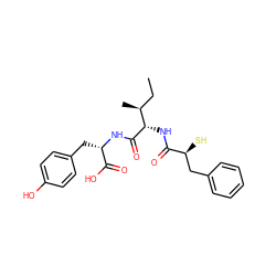 CC[C@H](C)[C@H](NC(=O)[C@@H](S)Cc1ccccc1)C(=O)N[C@@H](Cc1ccc(O)cc1)C(=O)O ZINC000011688095