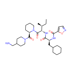 CC[C@H](C)[C@H](NC(=O)[C@H](CC1CCCCC1)NC(=O)c1ccno1)C(=O)N1CCCC[C@@H]1C(=O)N1CCC(CN)CC1 ZINC000064512567