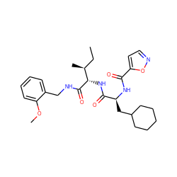 CC[C@H](C)[C@H](NC(=O)[C@H](CC1CCCCC1)NC(=O)c1ccno1)C(=O)NCc1ccccc1OC ZINC000096284597