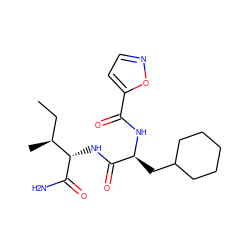 CC[C@H](C)[C@H](NC(=O)[C@H](CC1CCCCC1)NC(=O)c1ccno1)C(N)=O ZINC000064512442