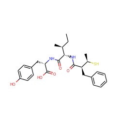 CC[C@H](C)[C@H](NC(=O)[C@H](Cc1ccccc1)[C@@H](C)S)C(=O)N[C@@H](Cc1ccc(O)cc1)C(=O)O ZINC000013861182