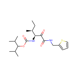 CC[C@H](C)[C@H](NC(=O)OC(C(C)C)C(C)C)C(=O)C(=O)NCc1cccs1 ZINC000013559105