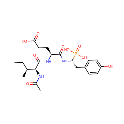 CC[C@H](C)[C@H](NC(C)=O)C(=O)N[C@@H](CCC(=O)O)C(=O)N[C@@H](Cc1ccc(O)cc1)P(=O)(O)O ZINC000169333888