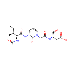 CC[C@H](C)[C@H](NC(C)=O)C(=O)Nc1cccn(CC(=O)N[C@H](C=O)CC(=O)O)c1=O ZINC000013445500