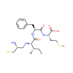 CC[C@H](C)[C@H](NC[C@@H](N)CS)C(=O)N[C@@H](Cc1ccccc1)C(=O)N[C@@H](CCSC)C(=O)O ZINC000038852731