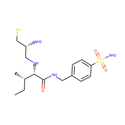 CC[C@H](C)[C@H](NC[C@@H](N)CS)C(=O)NCc1ccc(S(N)(=O)=O)cc1 ZINC000027312021