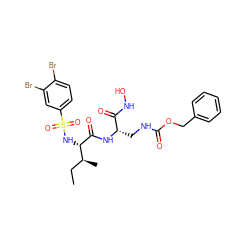 CC[C@H](C)[C@H](NS(=O)(=O)c1ccc(Br)c(Br)c1)C(=O)N[C@@H](CNC(=O)OCc1ccccc1)C(=O)NO ZINC000026501270