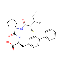 CC[C@H](C)[C@H](S)C(=O)NC1(C(=O)N[C@@H](Cc2ccc(-c3ccccc3)cc2)C(=O)O)CCCC1 ZINC000026172317