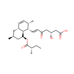 CC[C@H](C)C(=O)O[C@H]1C[C@@H](C)C[C@@H]2C=C[C@H](C)[C@H](/C=C/C(=O)C[C@@H](O)CC(=O)O)[C@@H]12 ZINC000029484958