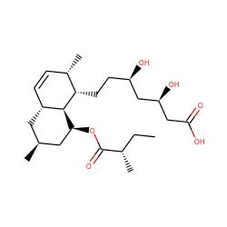 CC[C@H](C)C(=O)O[C@H]1C[C@@H](C)C[C@@H]2C=C[C@H](C)[C@H](CC[C@@H](O)C[C@@H](O)CC(=O)O)[C@@H]12 ZINC000029571371