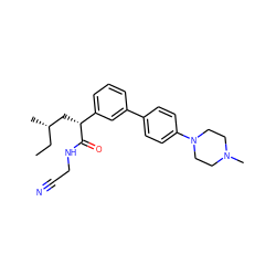 CC[C@H](C)C[C@@H](C(=O)NCC#N)c1cccc(-c2ccc(N3CCN(C)CC3)cc2)c1 ZINC000013525746