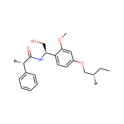 CC[C@H](C)COc1ccc([C@H](CO)NC(=O)[C@@H](C)c2ccccc2)c(OC)c1 ZINC000299858289