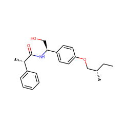 CC[C@H](C)COc1ccc([C@H](CO)NC(=O)[C@@H](C)c2ccccc2)cc1 ZINC000145649748