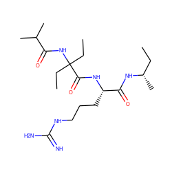 CC[C@H](C)NC(=O)[C@H](CCCNC(=N)N)NC(=O)C(CC)(CC)NC(=O)C(C)C ZINC000149769655