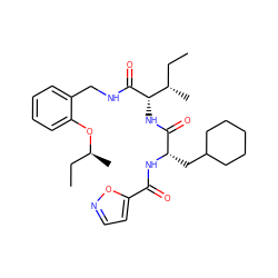 CC[C@H](C)Oc1ccccc1CNC(=O)[C@@H](NC(=O)[C@H](CC1CCCCC1)NC(=O)c1ccno1)[C@@H](C)CC ZINC000206670363