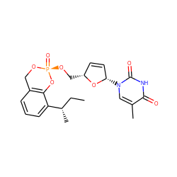 CC[C@H](C)c1cccc2c1O[P@](=O)(OC[C@@H]1C=C[C@H](n3cc(C)c(=O)[nH]c3=O)O1)OC2 ZINC000013561161