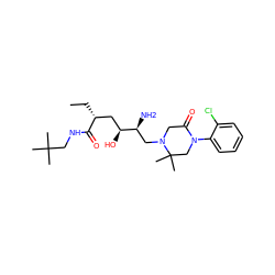 CC[C@H](C[C@H](O)[C@@H](N)CN1CC(=O)N(c2ccccc2Cl)CC1(C)C)C(=O)NCC(C)(C)C ZINC000096270472