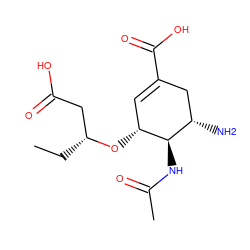 CC[C@H](CC(=O)O)O[C@@H]1C=C(C(=O)O)C[C@H](N)[C@H]1NC(C)=O ZINC000014944922