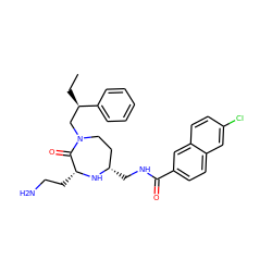 CC[C@H](CN1CC[C@H](CNC(=O)c2ccc3cc(Cl)ccc3c2)N[C@H](CCN)C1=O)c1ccccc1 ZINC000206918611