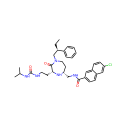 CC[C@H](CN1CC[C@H](CNC(=O)c2ccc3cc(Cl)ccc3c2)N[C@H](CCNC(=O)NC(C)C)C1=O)c1ccccc1 ZINC000206885514