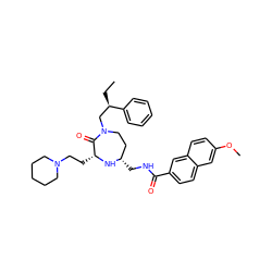 CC[C@H](CN1CC[C@H](CNC(=O)c2ccc3cc(OC)ccc3c2)N[C@H](CCN2CCCCC2)C1=O)c1ccccc1 ZINC000206910746