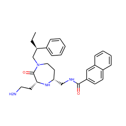 CC[C@H](CN1CC[C@H](CNC(=O)c2ccc3ccccc3c2)N[C@H](CCN)C1=O)c1ccccc1 ZINC000207794267