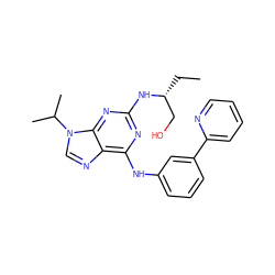 CC[C@H](CO)Nc1nc(Nc2cccc(-c3ccccn3)c2)c2ncn(C(C)C)c2n1 ZINC000040979326