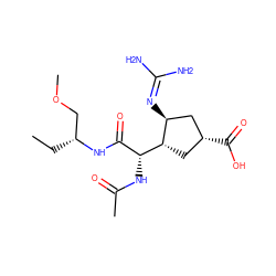 CC[C@H](COC)NC(=O)[C@@H](NC(C)=O)[C@H]1C[C@@H](C(=O)O)C[C@@H]1N=C(N)N ZINC000013560213