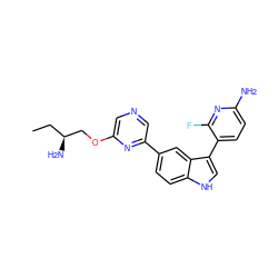 CC[C@H](N)COc1cncc(-c2ccc3[nH]cc(-c4ccc(N)nc4F)c3c2)n1 ZINC000073195558