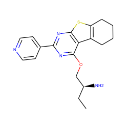 CC[C@H](N)COc1nc(-c2ccncc2)nc2sc3c(c12)CCCC3 ZINC000223660142