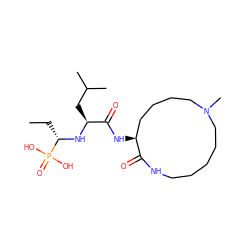 CC[C@H](N[C@@H](CC(C)C)C(=O)N[C@H]1CCCCN(C)CCCCCNC1=O)P(=O)(O)O ZINC000003800926