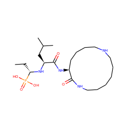 CC[C@H](N[C@@H](CC(C)C)C(=O)N[C@H]1CCCCNCCCCCCNC1=O)P(=O)(O)O ZINC000003800923