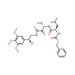 CC[C@H](NC(=O)[C@@H](CC(C)C)NC(=O)OCc1ccccc1)C(=O)C(=O)NC[C@@H](O)c1cc(OC)c(OC)c(OC)c1 ZINC000027331372