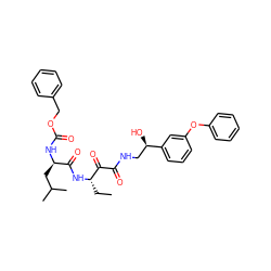 CC[C@H](NC(=O)[C@@H](CC(C)C)NC(=O)OCc1ccccc1)C(=O)C(=O)NC[C@@H](O)c1cccc(Oc2ccccc2)c1 ZINC000027325611