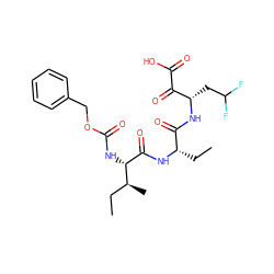 CC[C@H](NC(=O)[C@@H](NC(=O)OCc1ccccc1)[C@@H](C)CC)C(=O)N[C@@H](CC(F)F)C(=O)C(=O)O ZINC000013439185