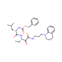 CC[C@H](NC(=O)[C@H](CC(C)C)NC(=O)OCc1ccccc1)C(=O)C(=O)NCCCN1CCCc2ccccc21 ZINC000137227963