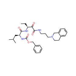 CC[C@H](NC(=O)[C@H](CC(C)C)NC(=O)OCc1ccccc1)C(=O)C(=O)NCCCN1CCc2ccccc2C1 ZINC000137083803