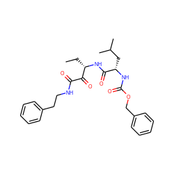 CC[C@H](NC(=O)[C@H](CC(C)C)NC(=O)OCc1ccccc1)C(=O)C(=O)NCCc1ccccc1 ZINC000013759534